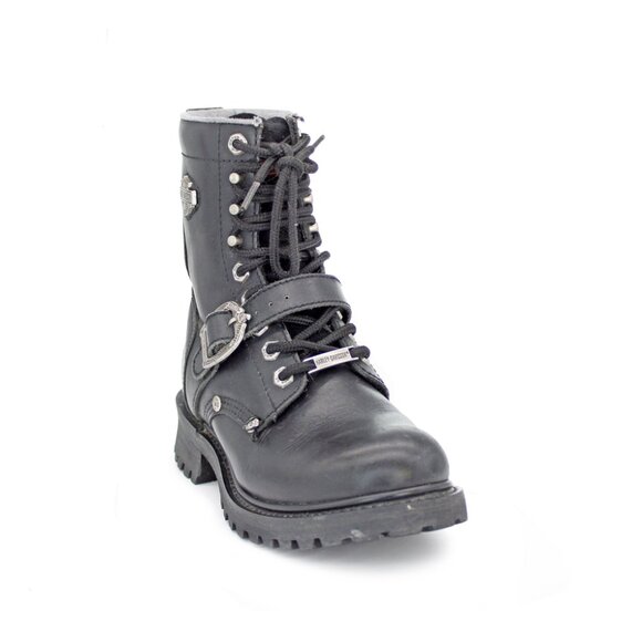 WOMEN'S HARLEY DAVIDSON 81003 8.5" BLACK LEATHER MOTORCYCLE BOOTS:US 7.5/EU38.5 - Picture 1 of 14